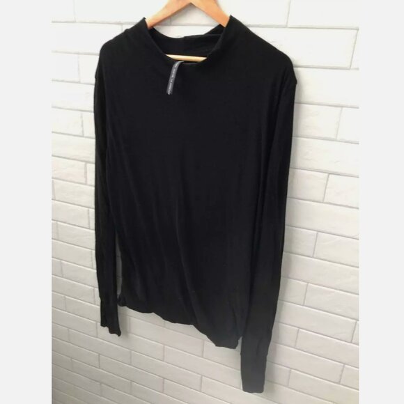 MASAHIKO MARUYAMA Mens Self-Lined Layer Black Sweater Knit Jersey Shirt, Size M - Picture 4 of 16